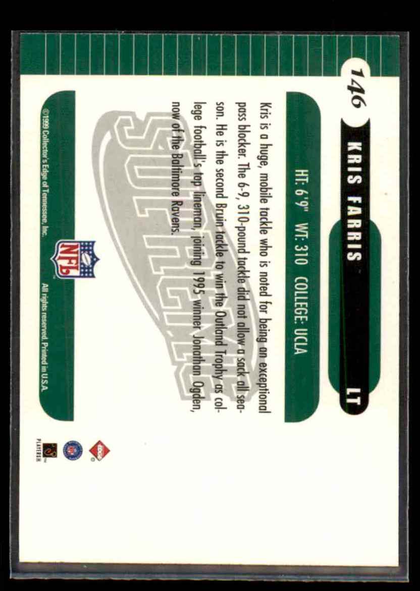 1999 Collector's Edge Supreme Kris Farris #146 card back image