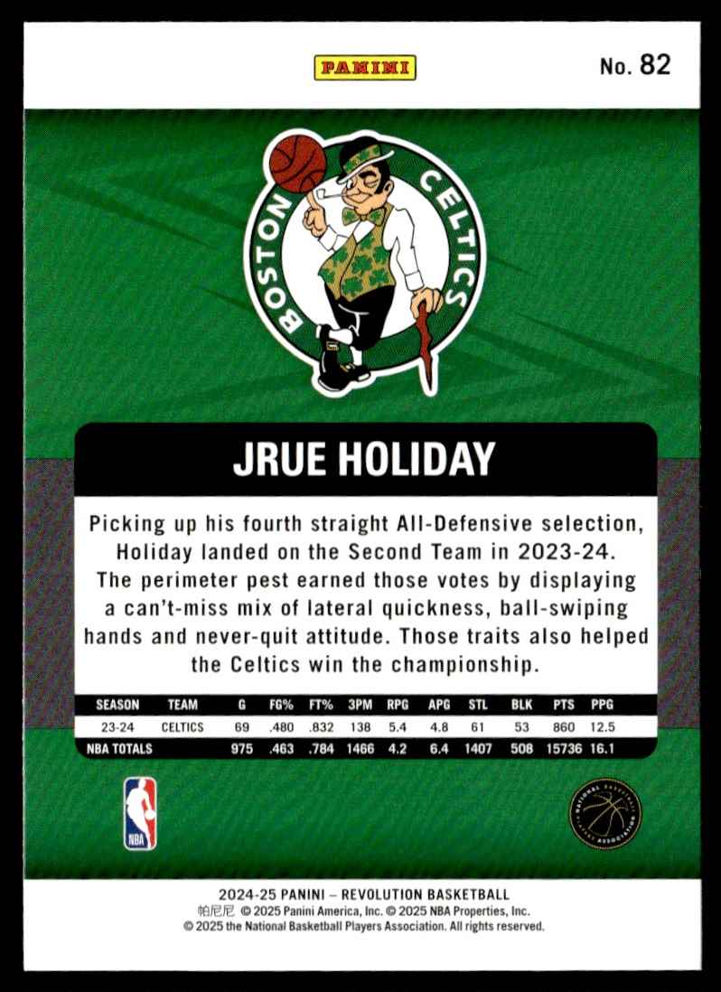 2024-25 Panini Revolution Jrue Holiday #82 card back image