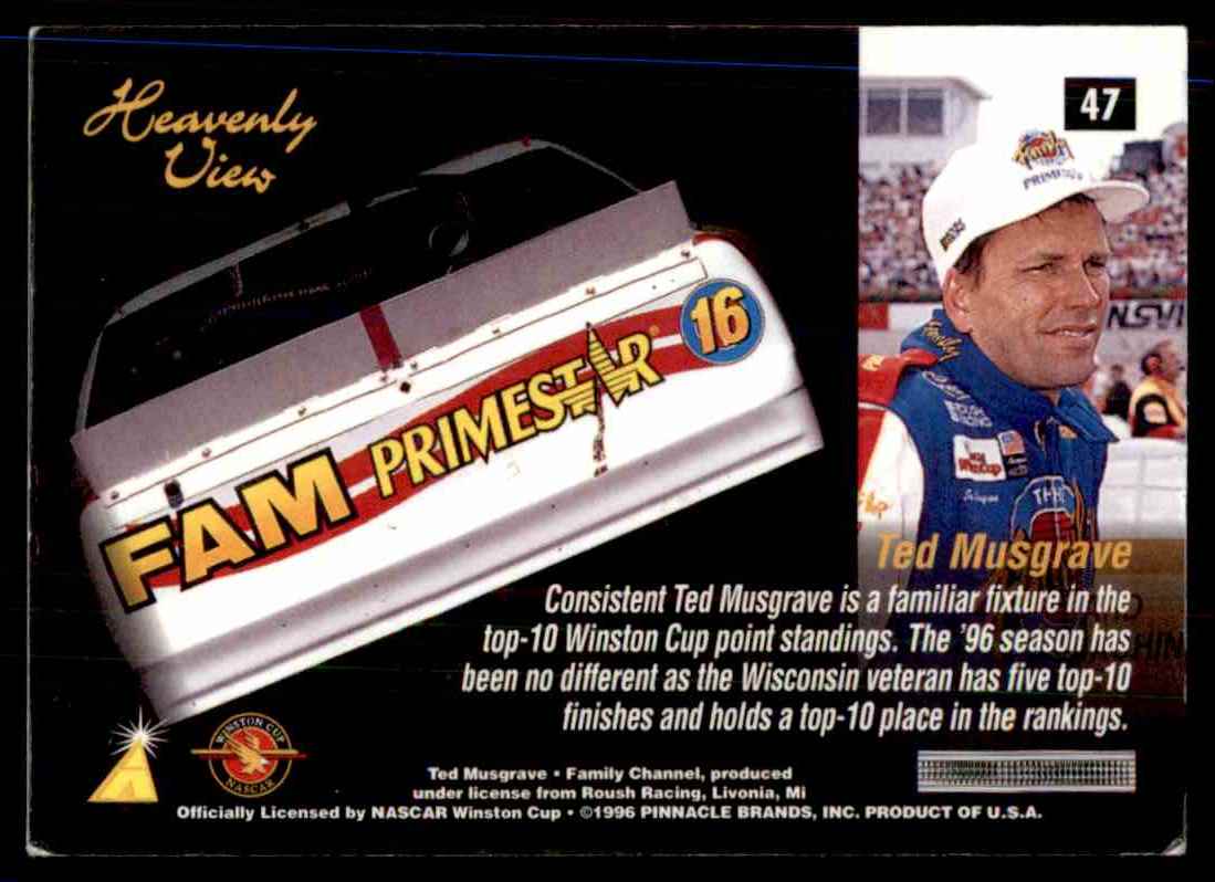 1996 Zenith Ted Musgrave's Car Hv #47 card back image
