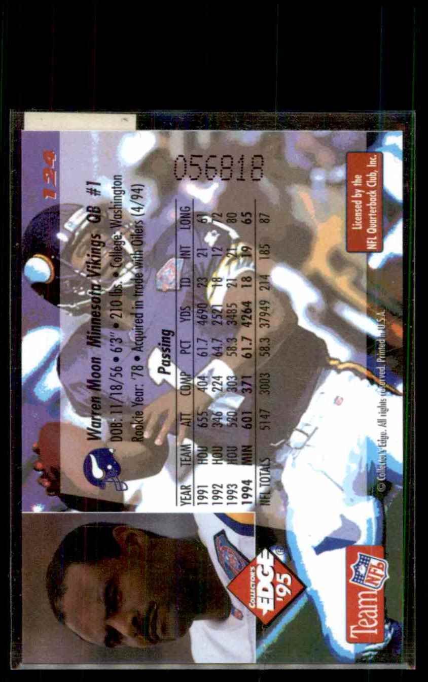 1995 Collector's Edge Gold Logo Warren Moon #124 card back image