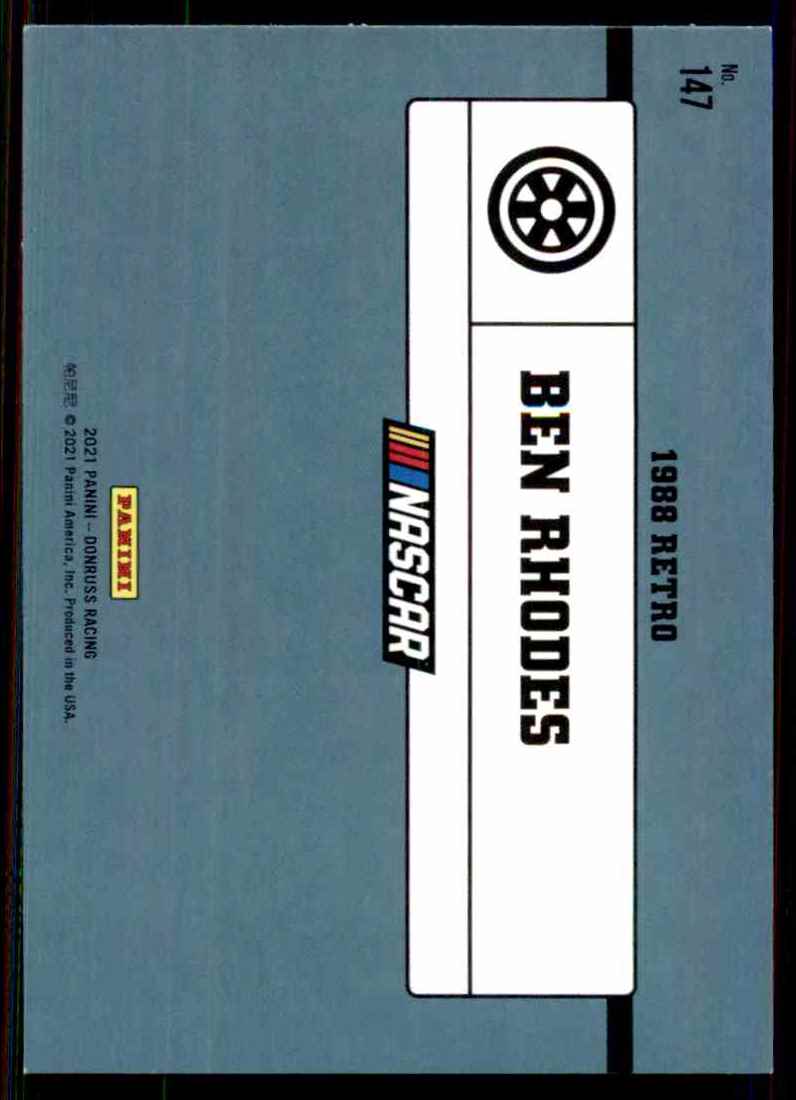 2021 Donruss Ben Rhodes Retro #147 card back image