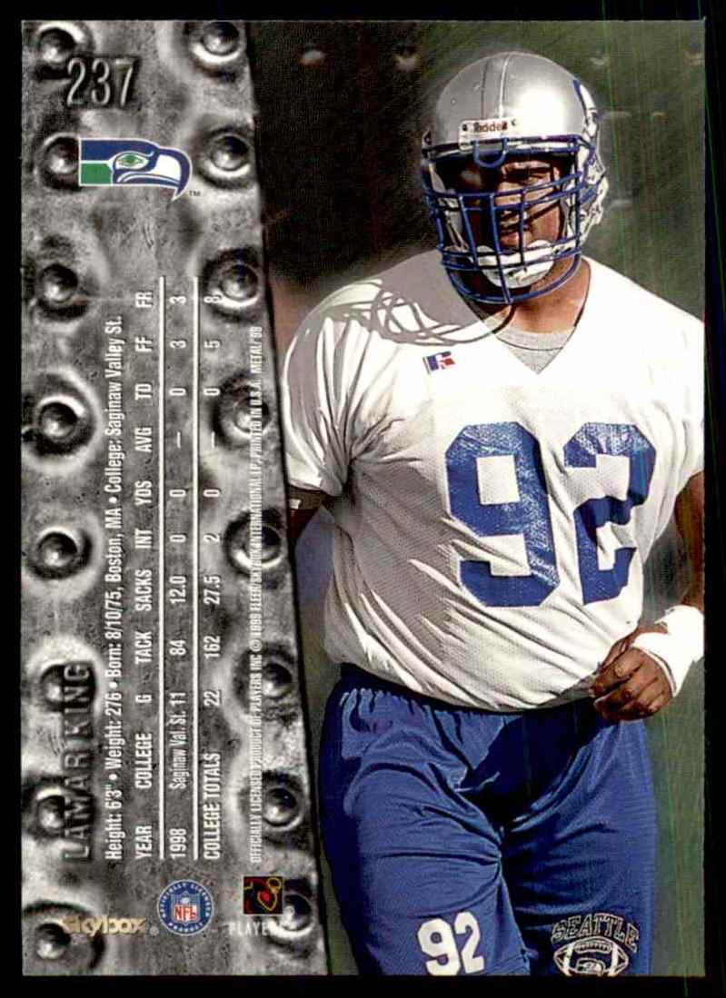 1999 Metal Universe Lamar King #237 card back image