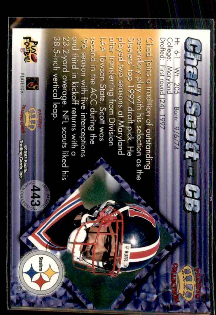 1997 Pacific Chad Scott #443 card back image
