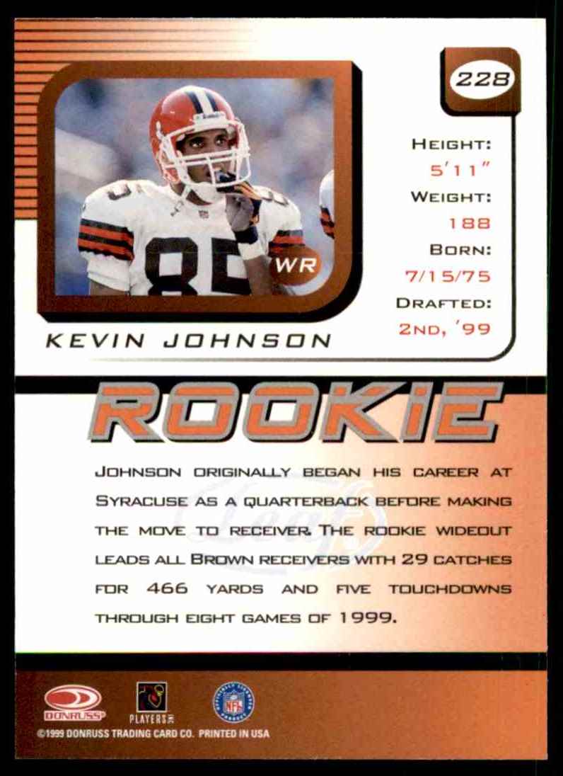 1999 Leaf Rookies & Stars Kevin Johnson #228 card back image