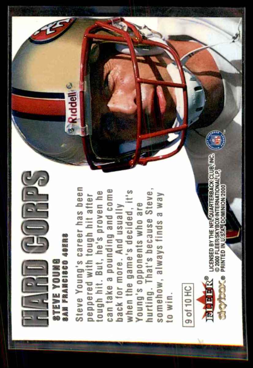 2000 Dominion Hard Corps Steve Young #9 card back image