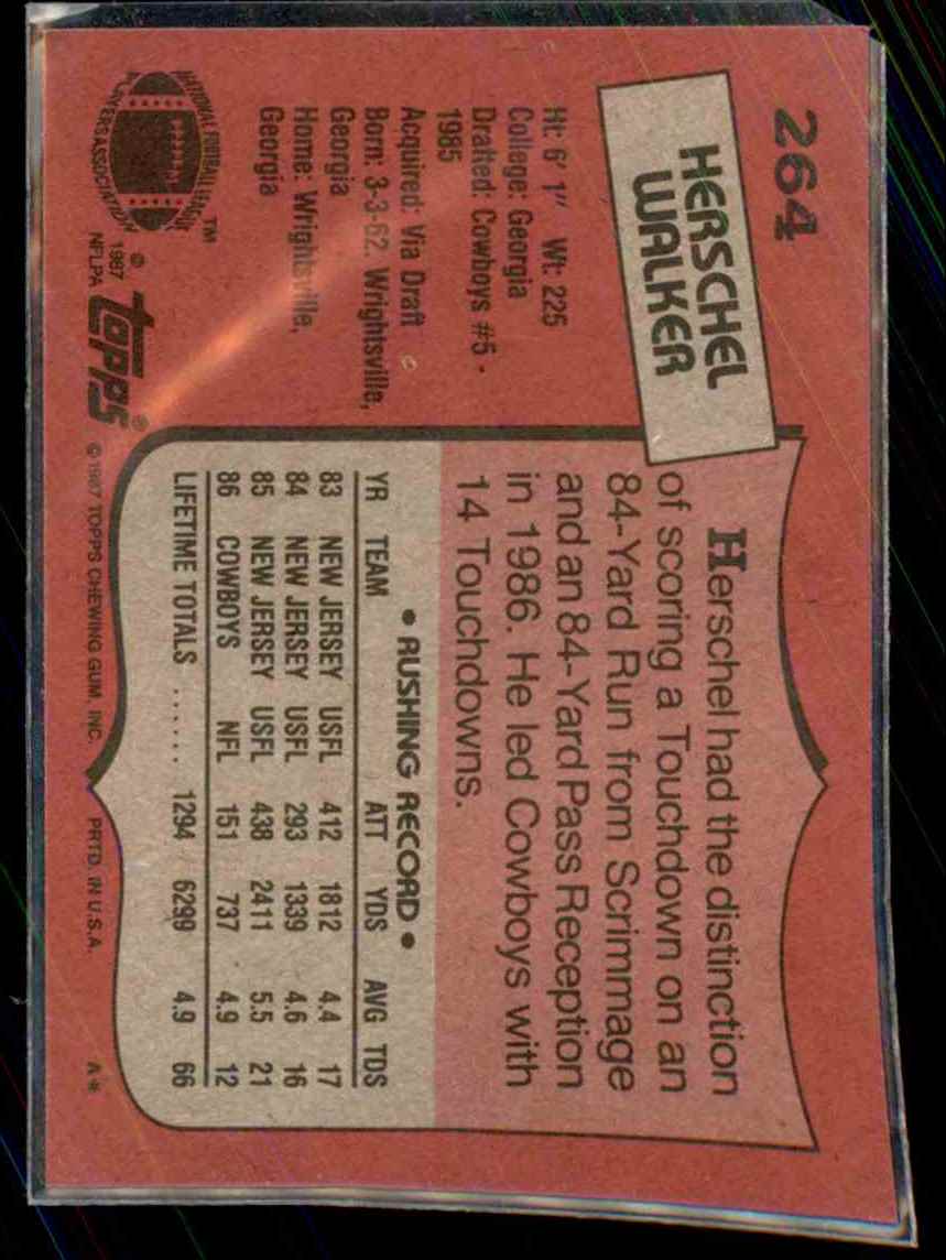 1987 Topps Herschel Walker #264 card back image
