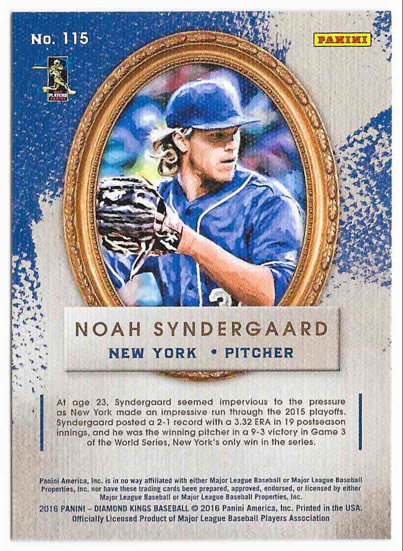 2016 Panini Diamond Kings Noah Syndergaard #115 card back image