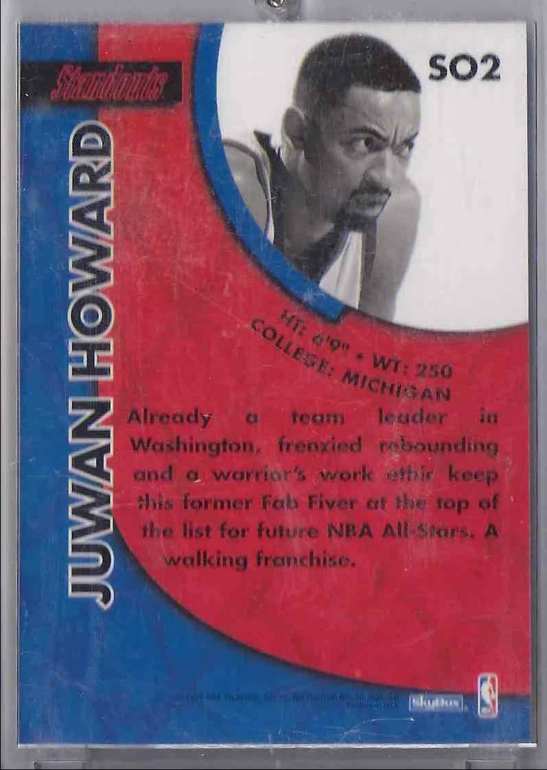 1996-97 Skybox Premium Standouts Juwan Howard #SO2 card back image