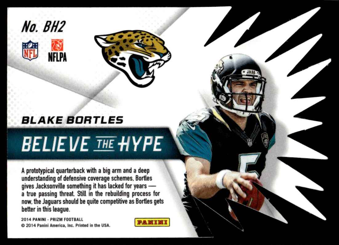 2014 Panini Prizm Believe the Hype Blake Bortles #BH2 card back image