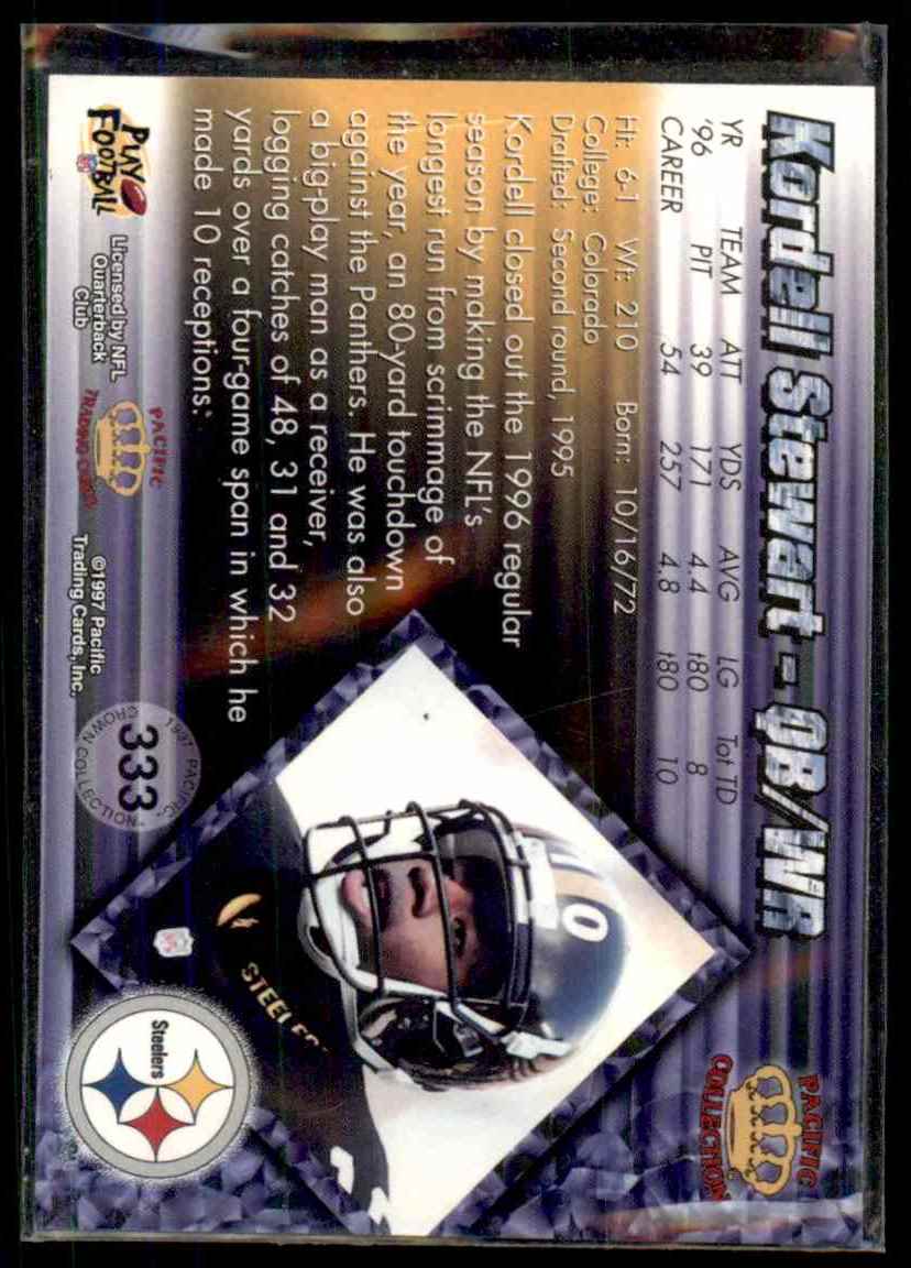 1997 Pacific Kordell Stewart #333 card back image
