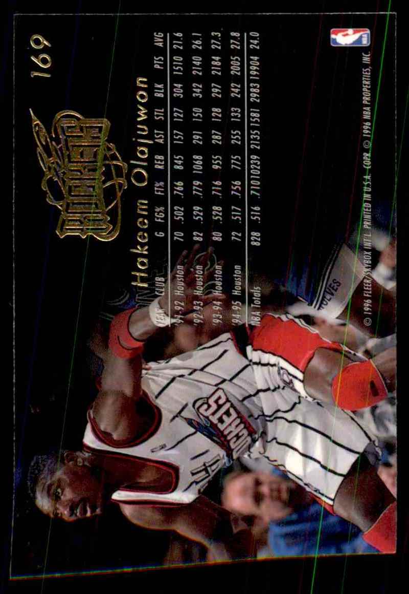1995-96 Flair Hakeem Olajuwon #169 card back image