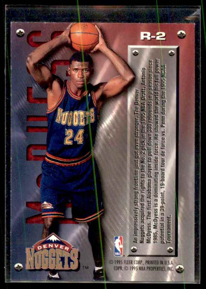 1995-96 Fleer Metal Rookie Roll Call Antonio McDyess #R2 card back image