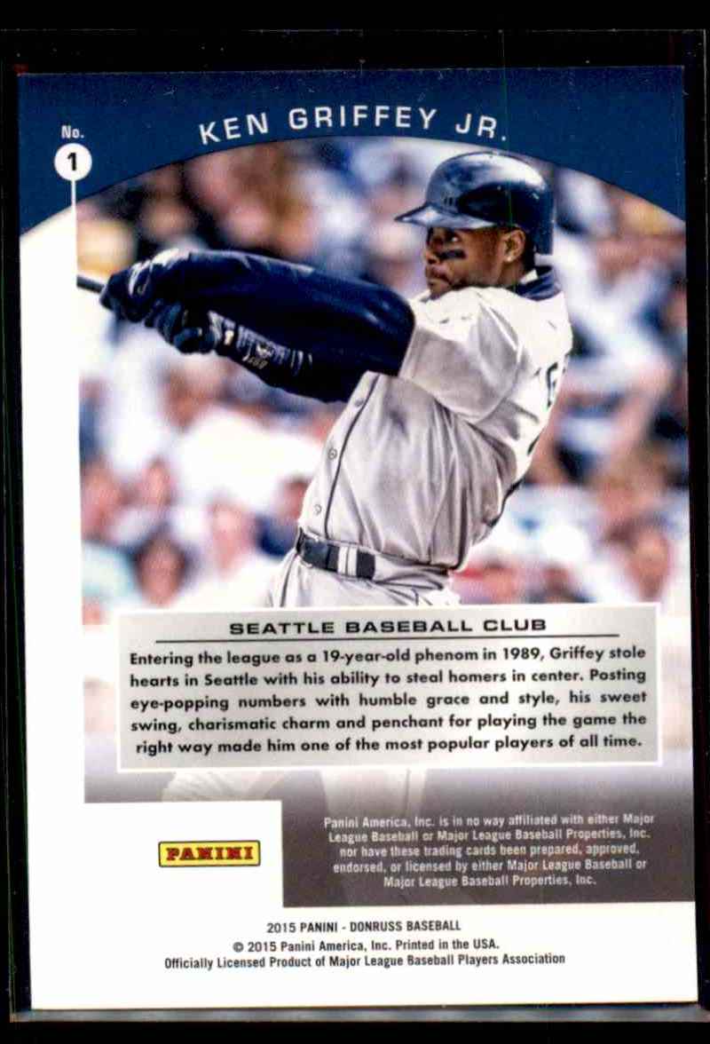 2015 Donruss Preferred Red Ken Griffey JR. #1 card back image