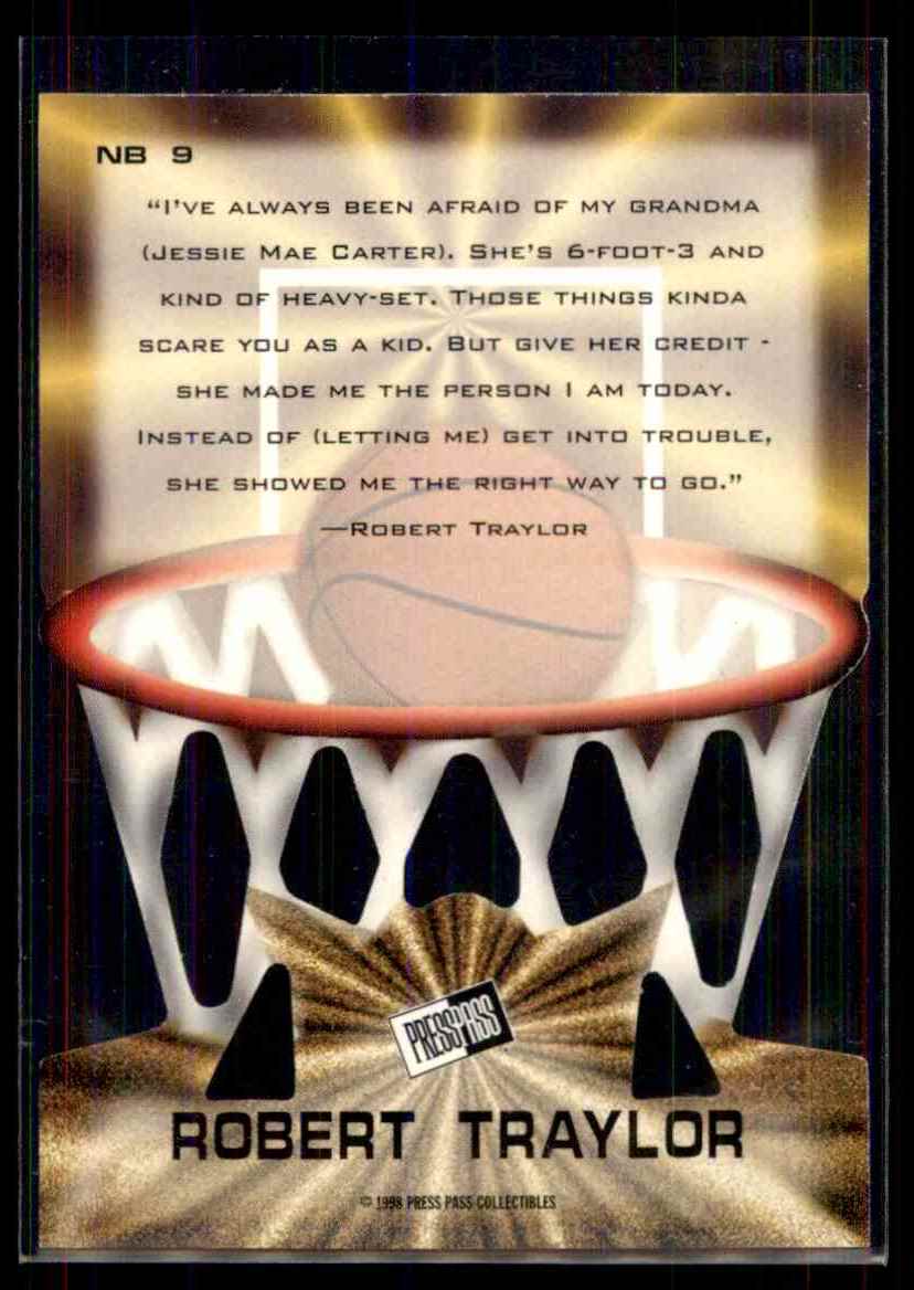 1998-99 Press Pass Net Burners Robert Traylor #9 card back image