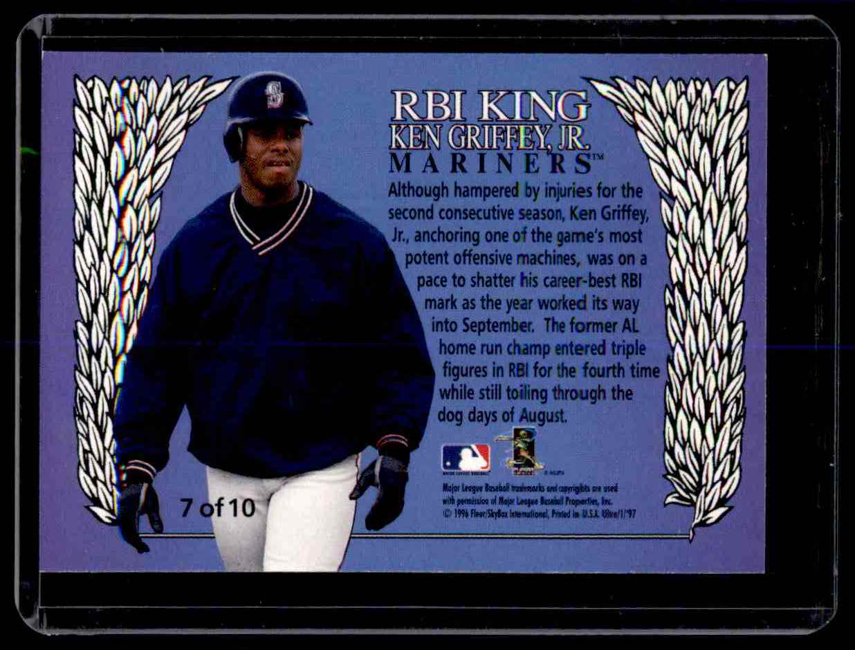1997 Ultra Rbi Kings Ken Griffey JR. #7 card back image