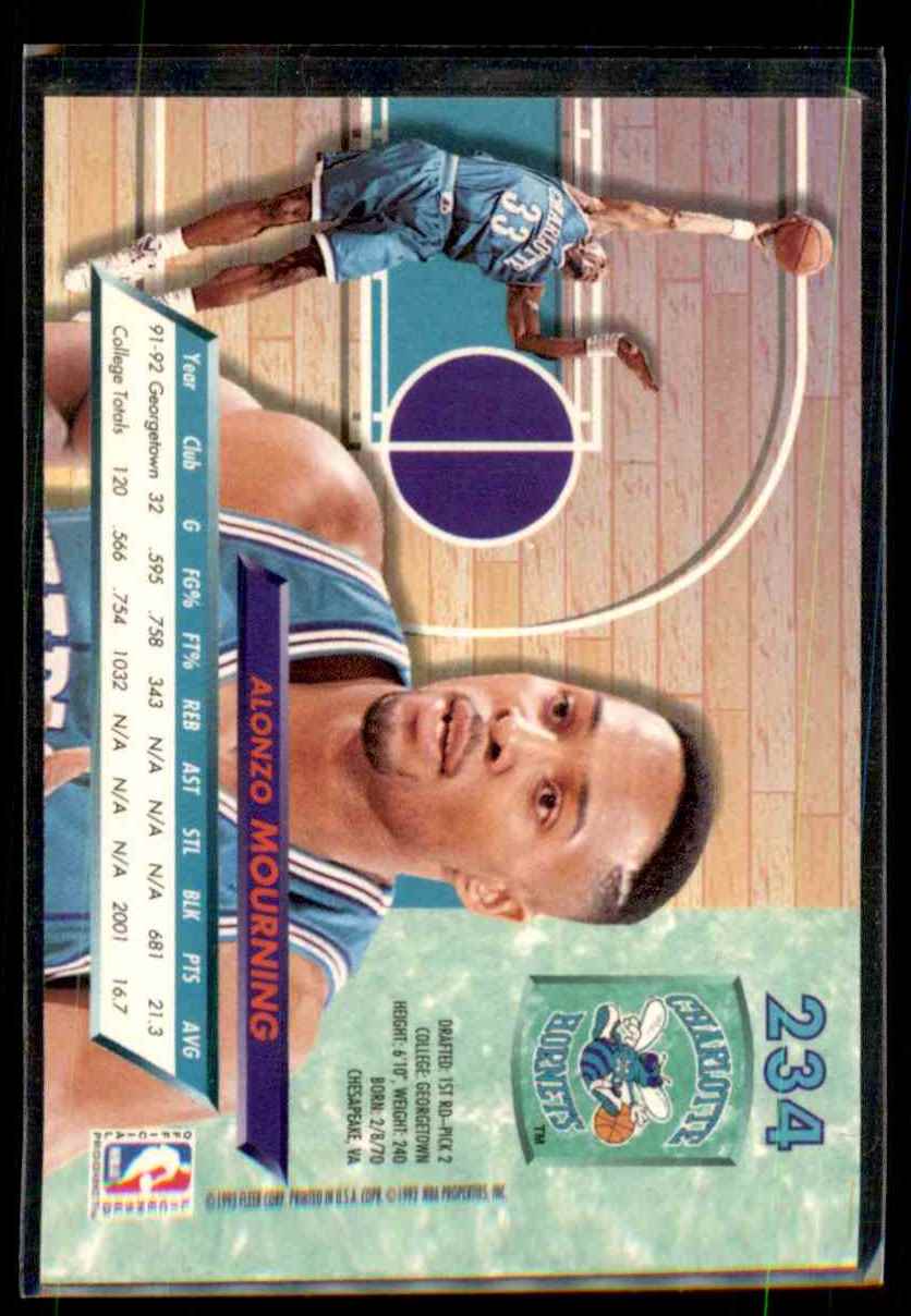 1992-93 Ultra Alonzo Mourning #234 card back image