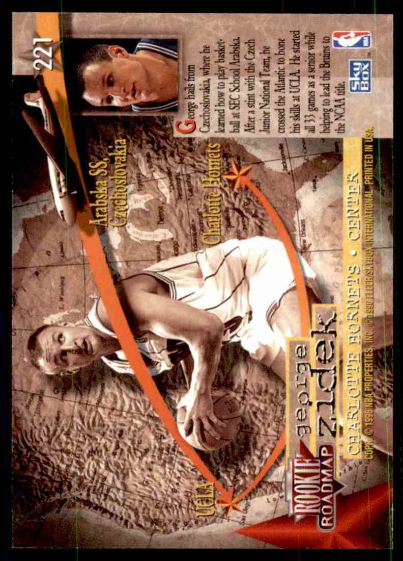 1995-96 Skybox Premium George Zidek RC #221 card back image