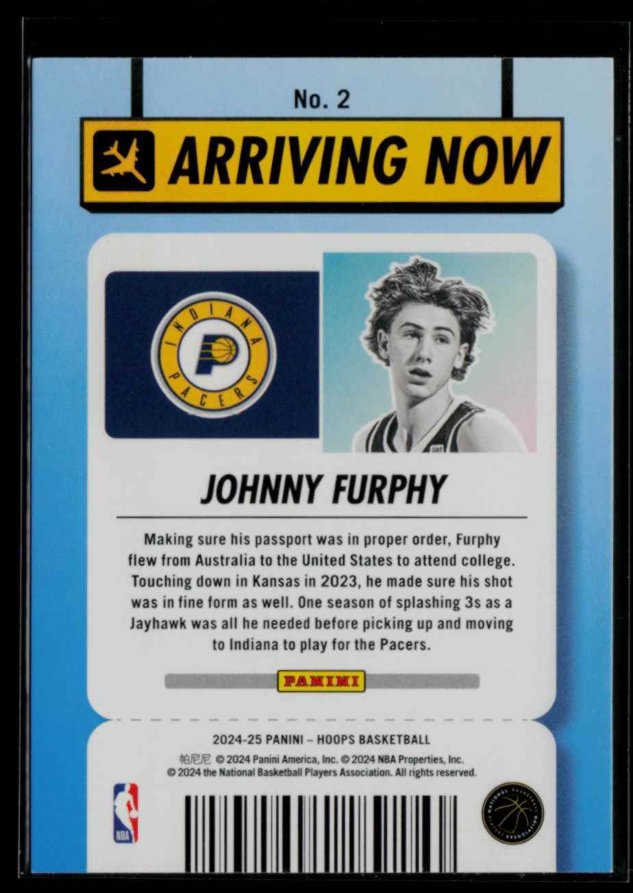 2024-25 Panini Hoops Arriving Now JOHNNY FURPHY #2 card back image