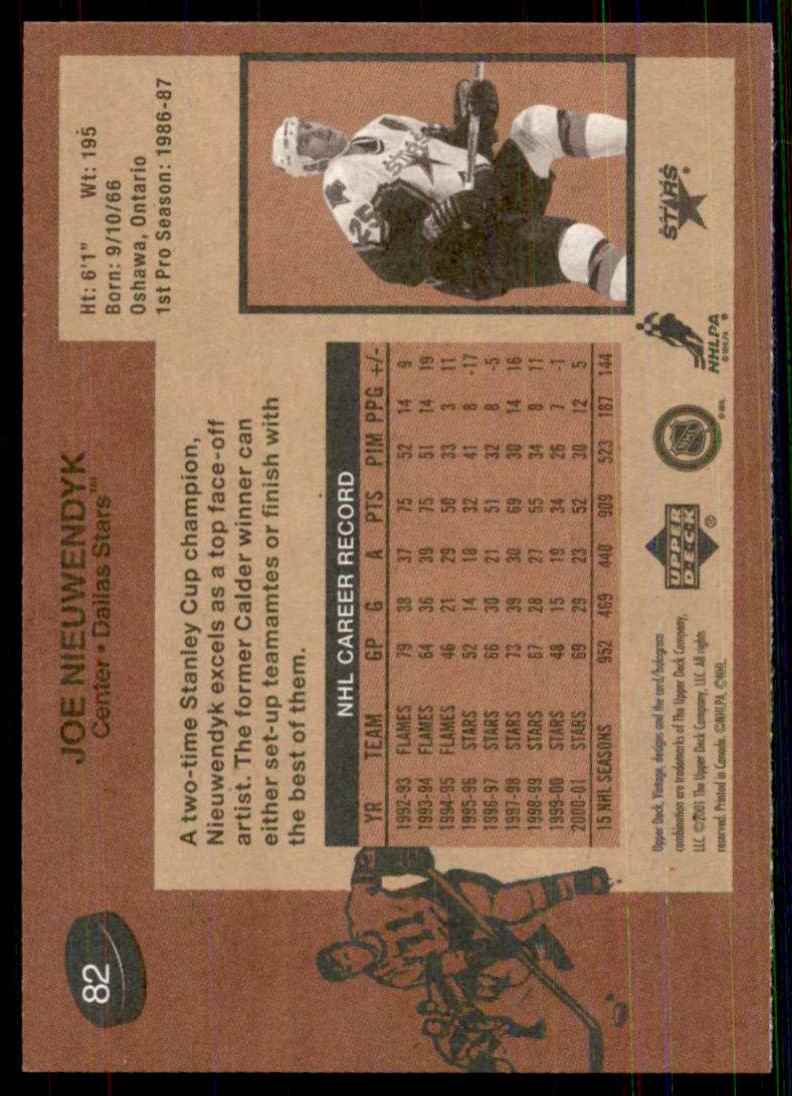 2001-02 Upper Deck Vintage Joe Nieuwendyk #82 card back image