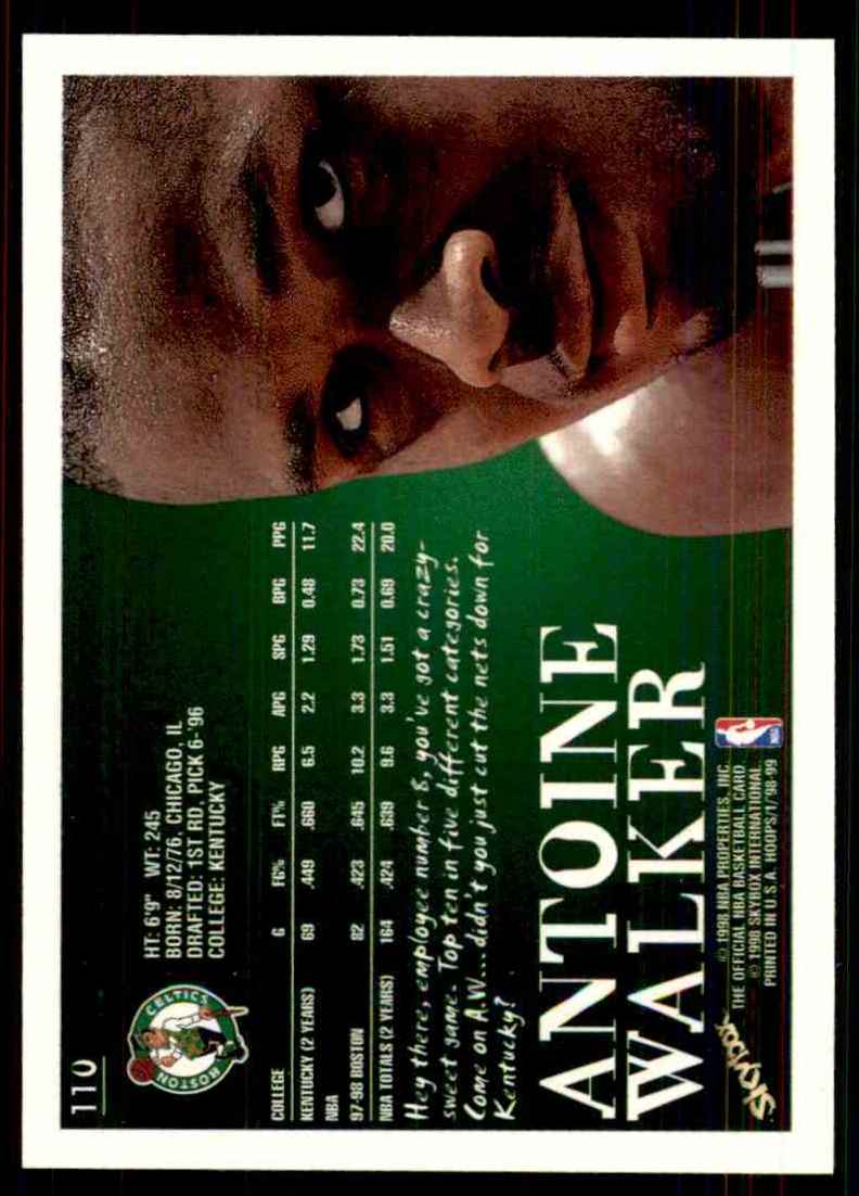 1998-99 Hoops Antoine Walker #110 card back image