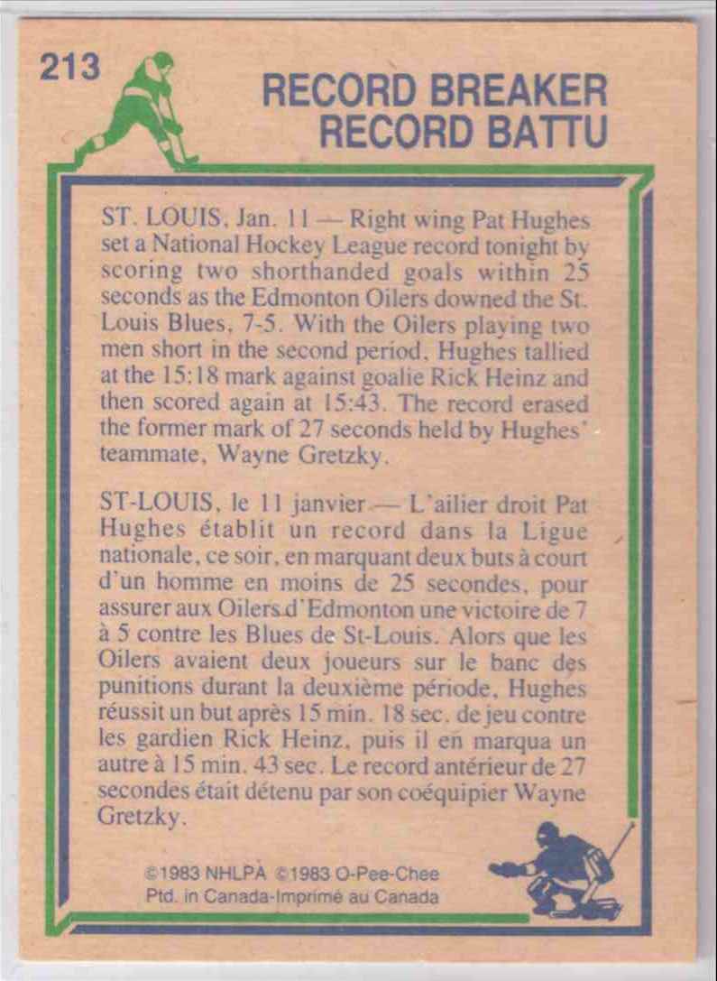 1983-84 O-Pee-Chee Record Breaker #213 card back image