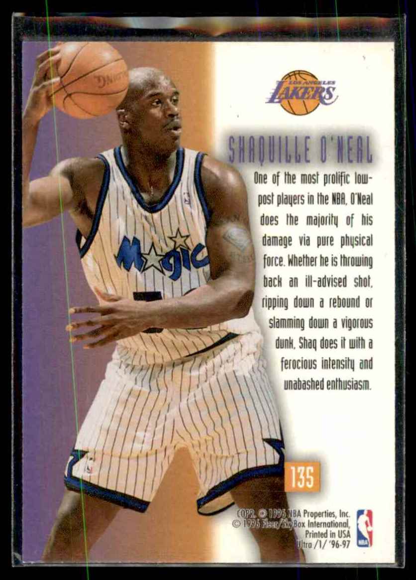 1996-97 Ultra Shaquille O'Neal Otb #135 card back image