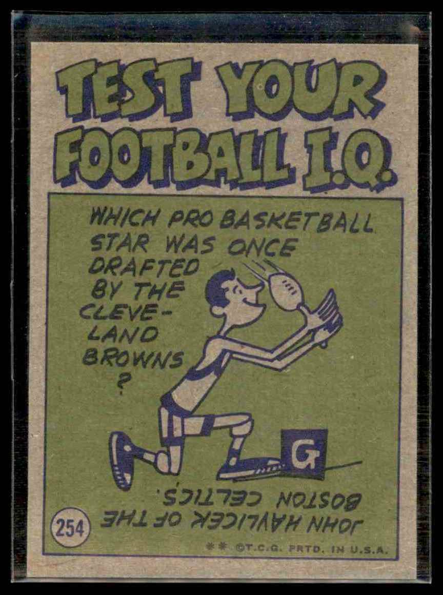 1972 Topps John Hadl #254 card back image