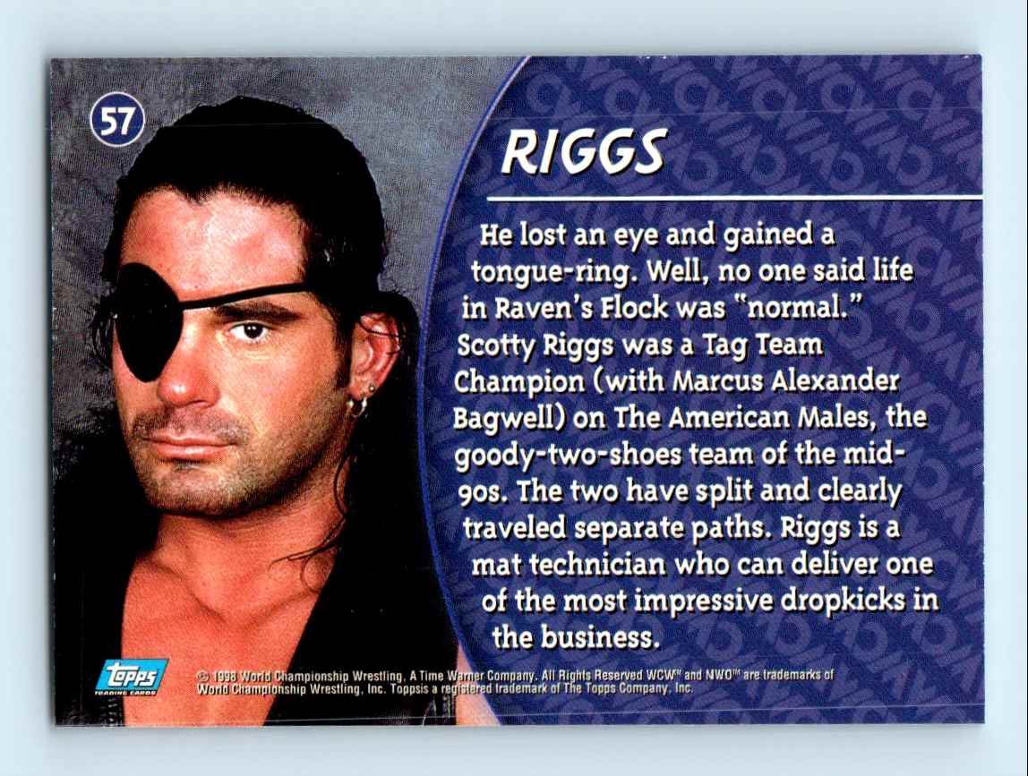 1998 Topps World Chapionship Wrestling Riggs #57 card back image