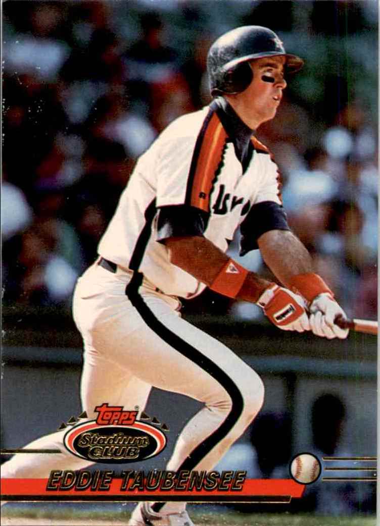 1993 Topps Eddie Taubensee #329 card back image