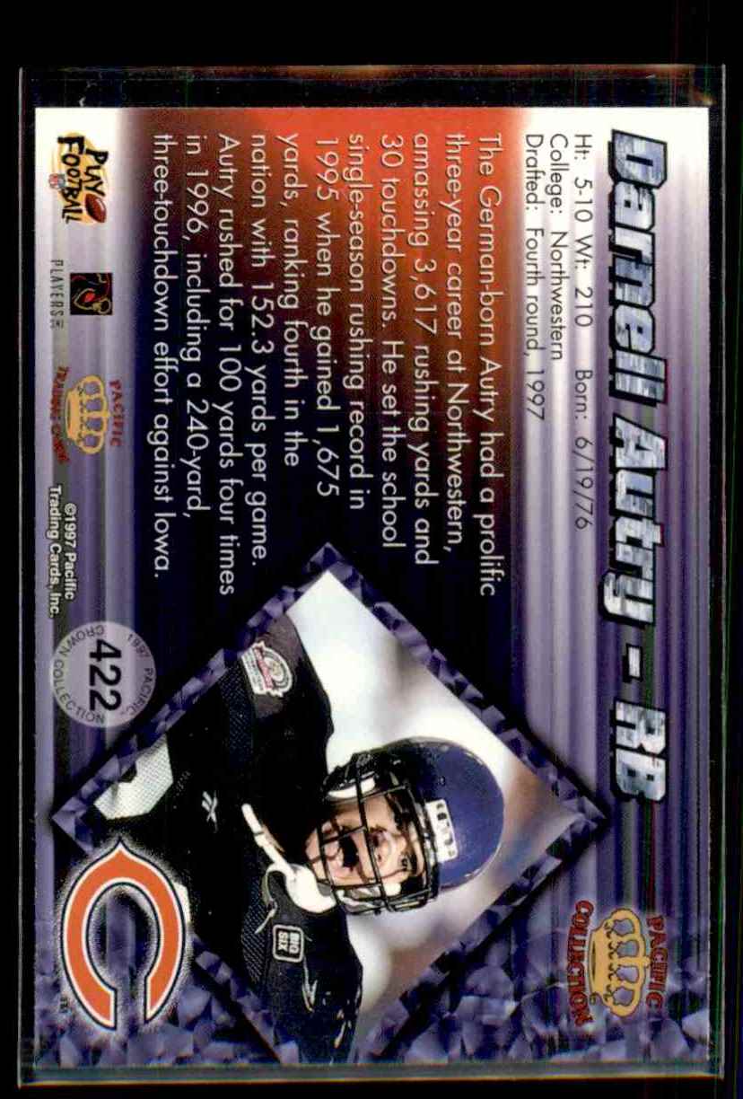 1997 Pacific Darnell Autry #422 card back image